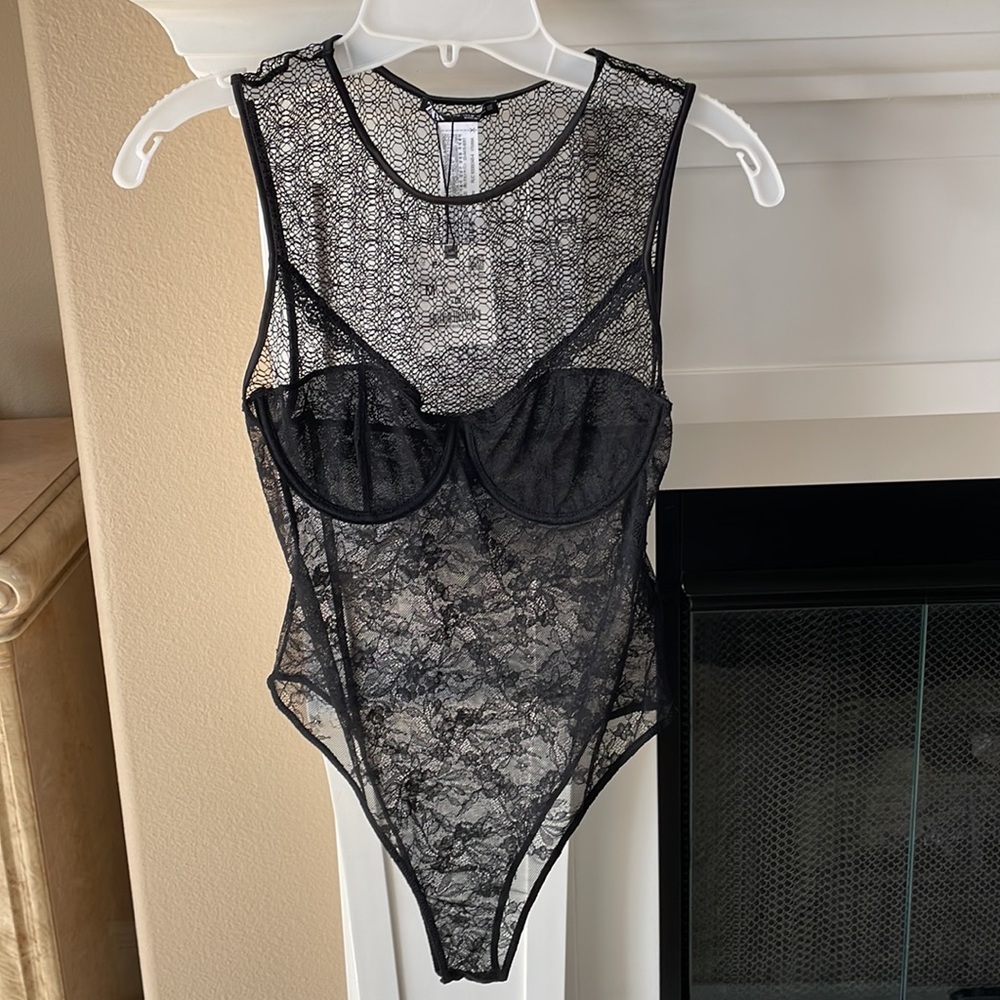 Zara bodysuit lace, sheer and see-through size medium